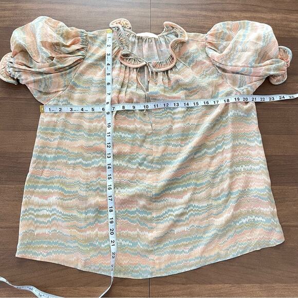 Ulla Johnson | Women’s Corine Top 100% Silk Blouse Tie Neck Crepe Ruffle Trim 4 - Picture 10 of 10